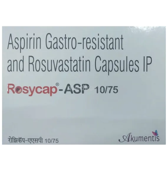 rosycap asp 10/75mg capsule 15's
